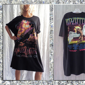 Vintage Led Zeppelin 🎸 Tour Shirt Dress 90s